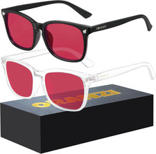 2 Pack 99 Blue Light Blocking Glasses, Red Lens Computer Gaming Glasses for Men