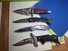 Used Knife Lot 3 Folder Rainbow Ozark Trail Pakistan 1 Fixed Blade Ace Of Spade — photo 3