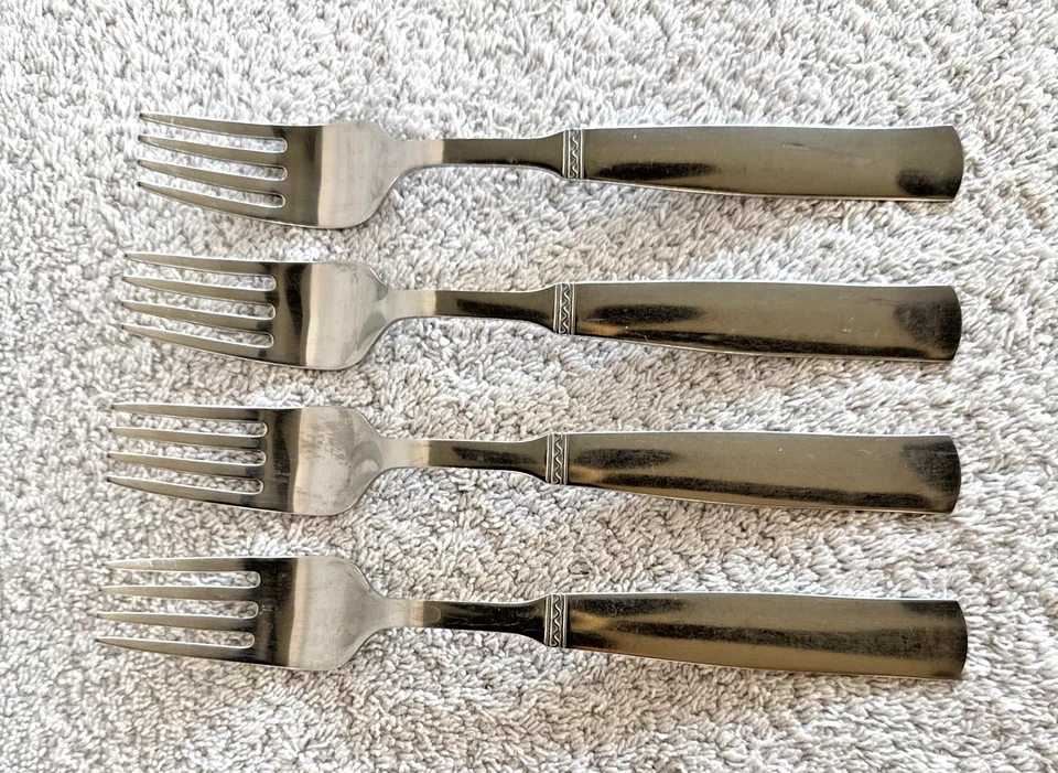 (4) Gense RANKA-ROYAL Швеция 18-8 нержавеющая обеденная вилка лот ~ 7 1/4 дюйма - Изображение 4 из 4