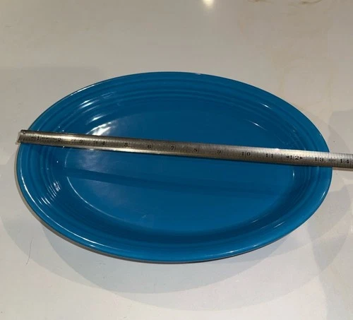 Fiestaware Peacock Blue Oval Serving Platter 13.5” X 9” Fiesta Homer Laughlin