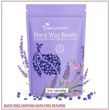 Hard Wax Beads, Wax Beans for Hair Removal, Natural Lavender, Stripless, Coarse