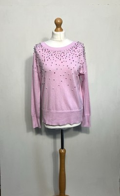 Woolovers Damen Pullover Gr. M Medium Rosa Streuplutt Baumwolle Wollpullover