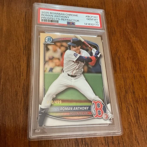 2025 Bowman Chrome Prospects Roman Anthony Refractor /499 PSA 10 BCP-167 Boston