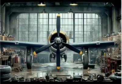 Banner Poster Grumman F4F Wildcat  180x230cm Kampfflugzeug U.S Navy 8245