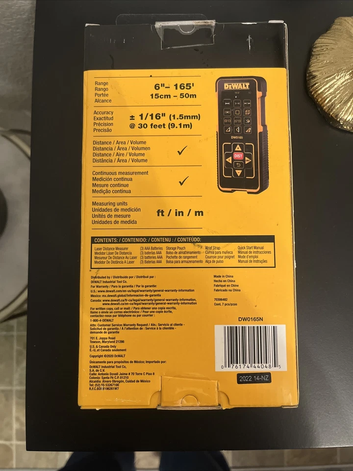 Medidor de distancia láser Dewalt DW0165N Foto 3 de 3