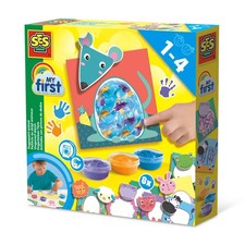 SES Creative 14444 - My First - Fingerpaint Animals, Bright Colours, Paint Set w