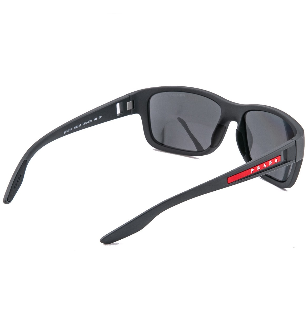pp-「p」 PRADA 01W Linea Rossa Sport Sunglasses Gray Pilot Wrap POLARIZED