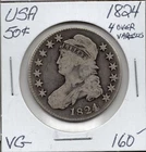 1824-P Capped Bust Half Dollar — photo from another recent sale