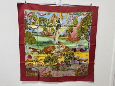 HERMES Scarf Carre90 Nuba Mountain Silk