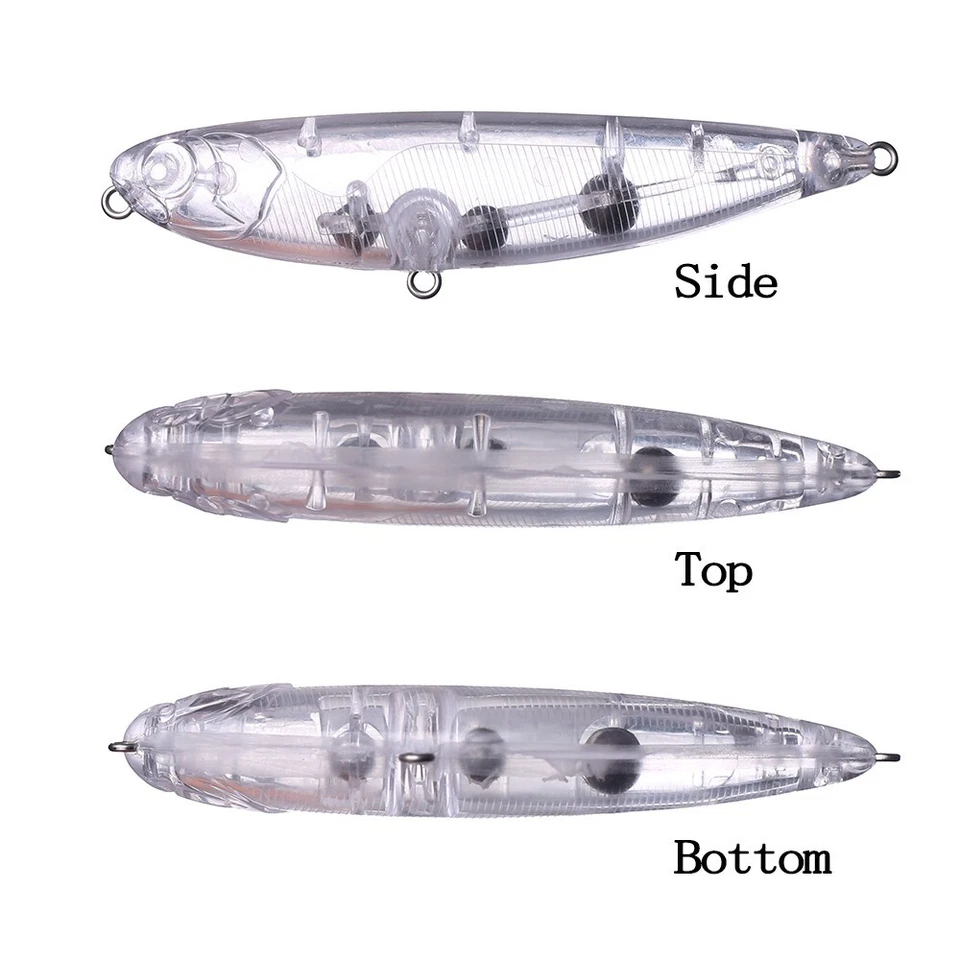 20PCS 9cm 10g Rattle Topwater Pencil Unpainted Bait Blank Fishing Lure model - Image 3 of 4