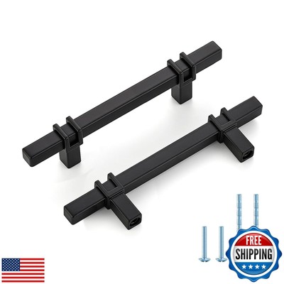 HOME EDIT 3-3/4 inch Black Cabinet Handles, 10 Pack Kitchen Cabinet Handles M