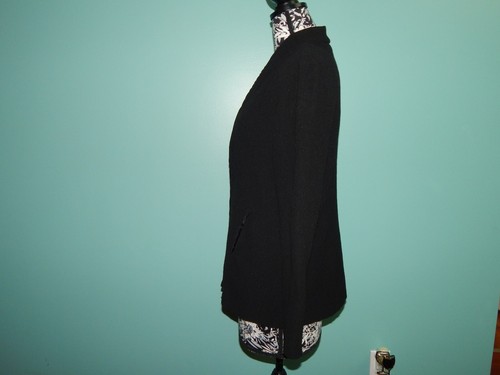 Sz Fisher Usa Dtetch Excellent M Noir Côtelé Texturé Eileen Blazer gBdxYBf