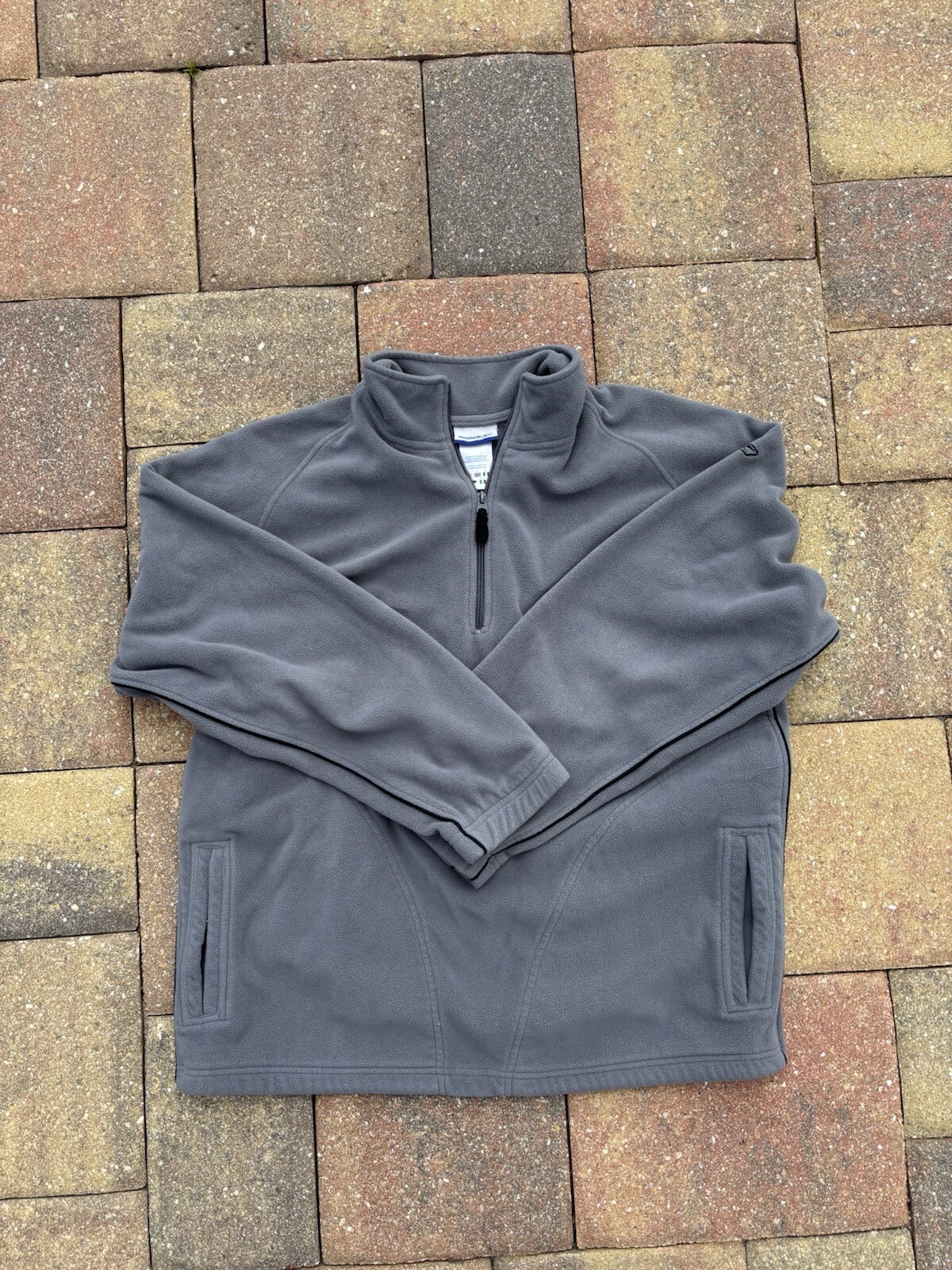 VINTAGE REEBOK QUATER ZIP COTTON GREY