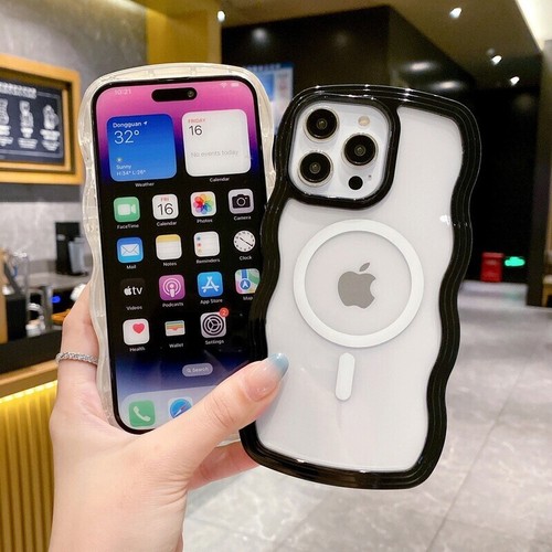 Magsafe Magnetic Curly Wavy Clear Case For iPhone 16 15 14 Pro Max 13 12 Cover - Picture 8 of 29
