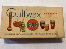 Gulfwax Paraffin Wax Unique 1/4 Pound Size Vintage Unused In Box