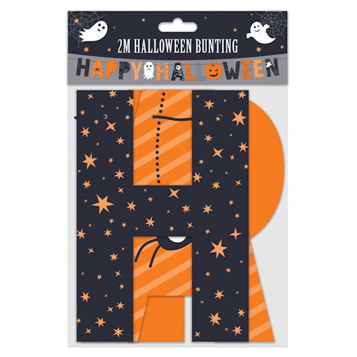 Happy Halloween Paper Bunting - 2m Party Decoration Kids Spooky Indoor Outdoor - Picture 2 of 2