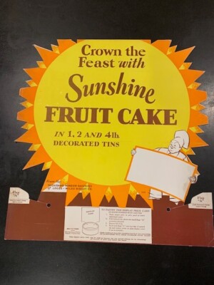 Vintage Sunshine Biscuit Fruit Cake Display - NOS