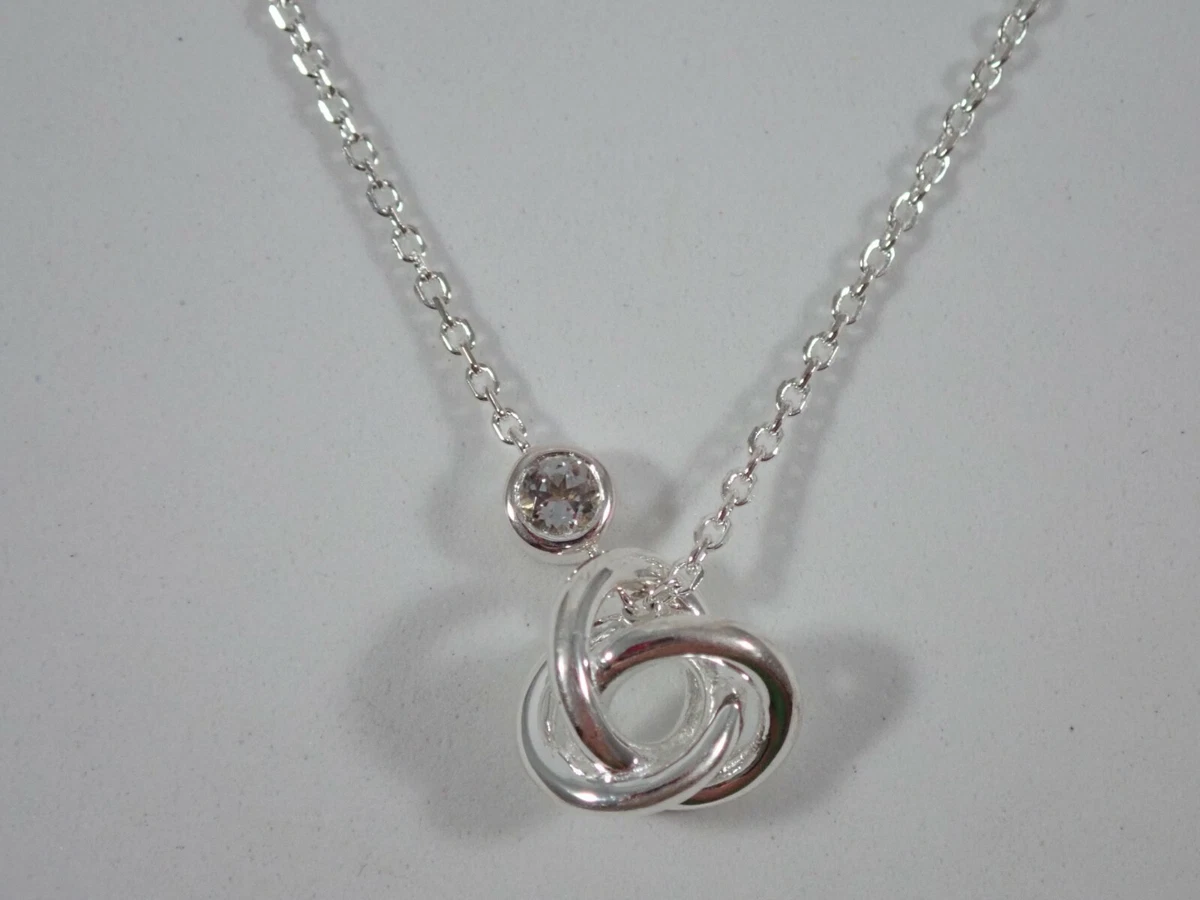 LINKS OF LONDON 925 STERLING SILVER w WHITE TOPAZ LOVE KNOT