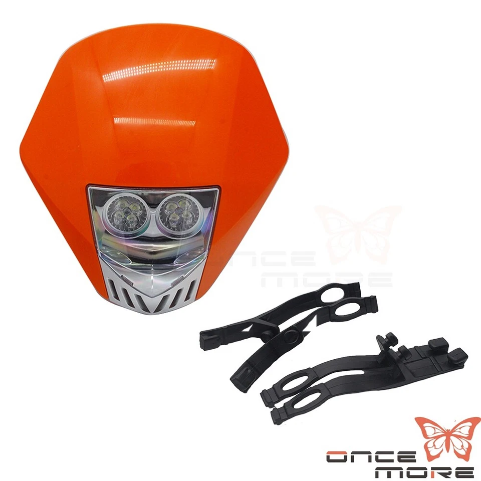 Super Moto Dual Sport LED Headlight Headlamp for Honda CR250R CB450 Dirt Bikes - Imagem 4 de 4