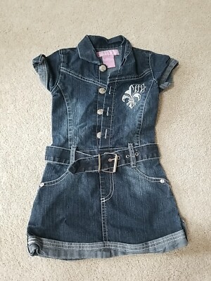 Miss Jeans 12m 12 Months Jean Denim Dress With Belt