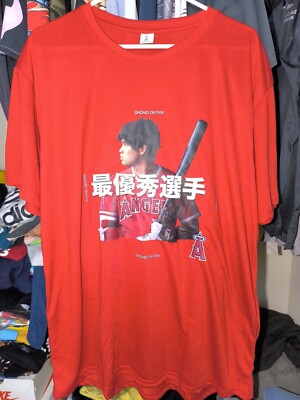 Shohei ohtani angels MVP 2021 baseball signature give away jersey shirt xl new
