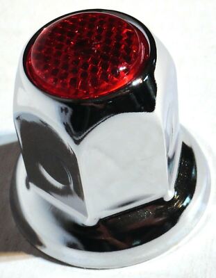 United Pacific 33mm Push-On Lug Nut Covers – Blue Reflector, Chrome Tall Set Of 5 (#10041)