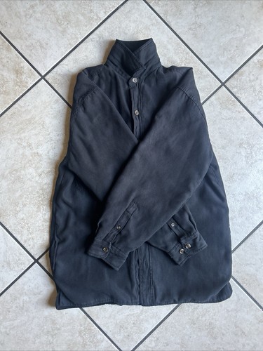 Wolverine Men's Black Faux Suede Fleece Button Up Jacket Size M READ DESCRIPTION - Picture 2 of 7