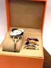 Tory Burch Womens Watch TBW6214SET Gold Cream Dial Bangle Interchangeable Bezel