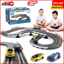 Slot Car Race Track Set Electric Powered Race Track Dual Racing Car Track Set
