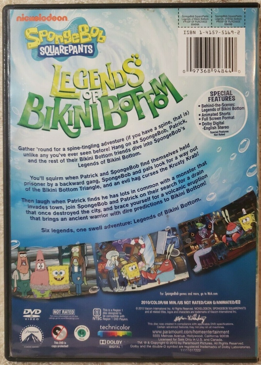 SpongeBob SquarePants: Legends of Bikini Bottom (DVD, 2010