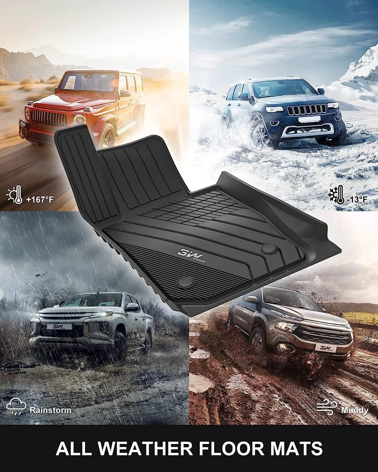 3W Floor Mats Anti-Slip for BMW 3 Series 2019-2025 TPE All Weather Waterproof - Image 4 of 4