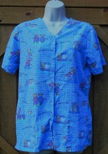 WOMENS SCRUBS PEDIATRICIAN SCRUB TOP WOMENS SIZE SMALL DOCTOR NURSE GREAT BUY