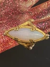 VINTAGE Sz  6 3/4 SIGNED 14KGE ESPO OPAL RING- COSTUME JEWELRY