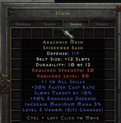 D2R RotW LADDER Arachnid Mesh Arach HARDCORE Season 14 Diablo 2 Resurrected HC