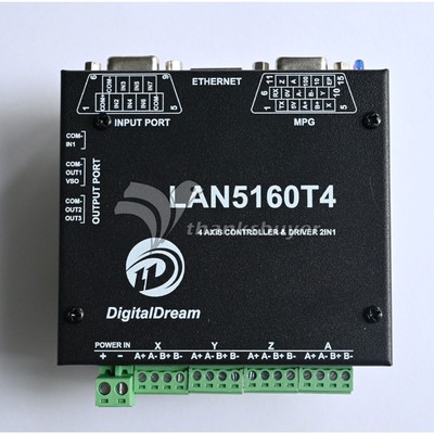 Mach3 LAN5160T4 4-Axis Control Board Ethernet Motion Controller / Driver 2 in 1