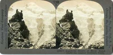 Russia ~ MOUNT KASBEK CAUCASUS MOUNTAINS ~ Stereoview 19449 T398 19777 fx