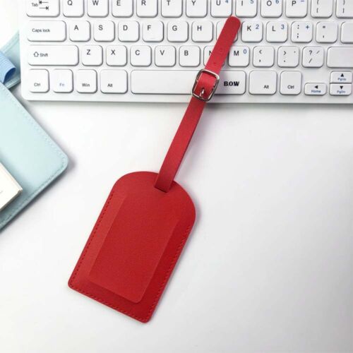 2PCS Leather Luggage Tags Suitcase Id Card Name Label Baggage Travel Address - Picture 13 of 20