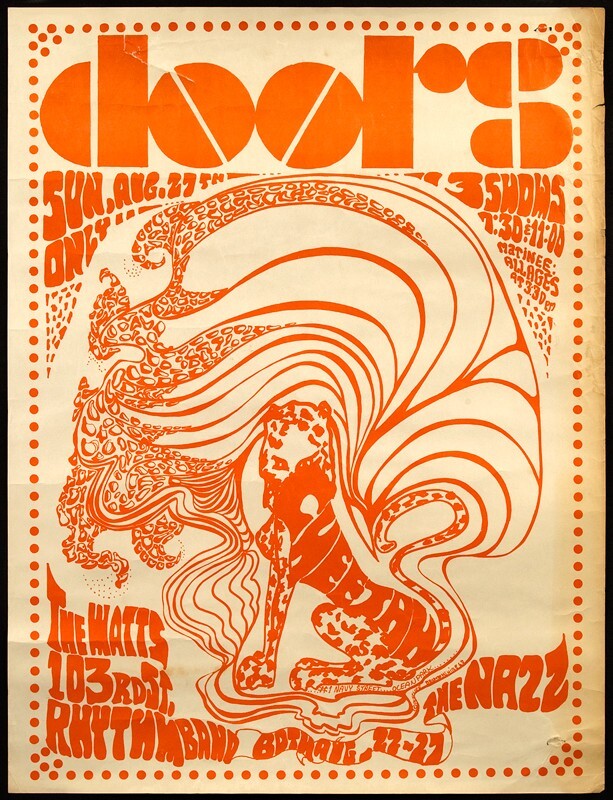 1967 The doors Concert Poster Handbill Wall Art Print unsigned