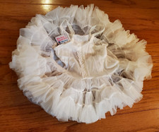 VTG Martha  s miniatures We're Fussy White Nylon Ruffle Layered slip Bell 3T USA
