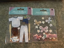 Lot Of 2 Jolee’s Boutique Dimensional Stickers Baseball & Butterflies NIP