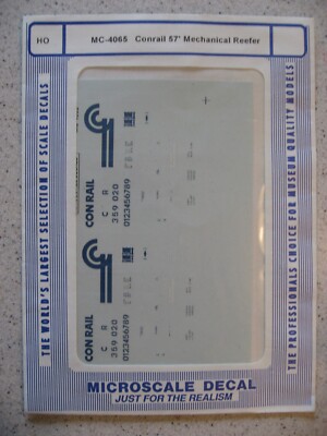 Microscale Decal HO MC-4065 Conrail 57' Mechanical Reefer Decal Sheet