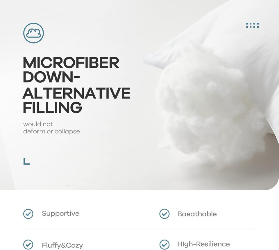 Acanva Throw Pillow Inserts, Euro Sham Form Stuffer White, 4 Count