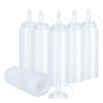 Saucenflasche 250ml, KANOSON 6 stück Quetschflasche Dosierflasche Spritzflasche