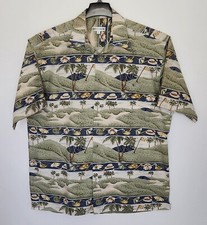 Pierre Cardin Mens Vintage Shirt Size L Golf Tropical Short Sleeve Button Front