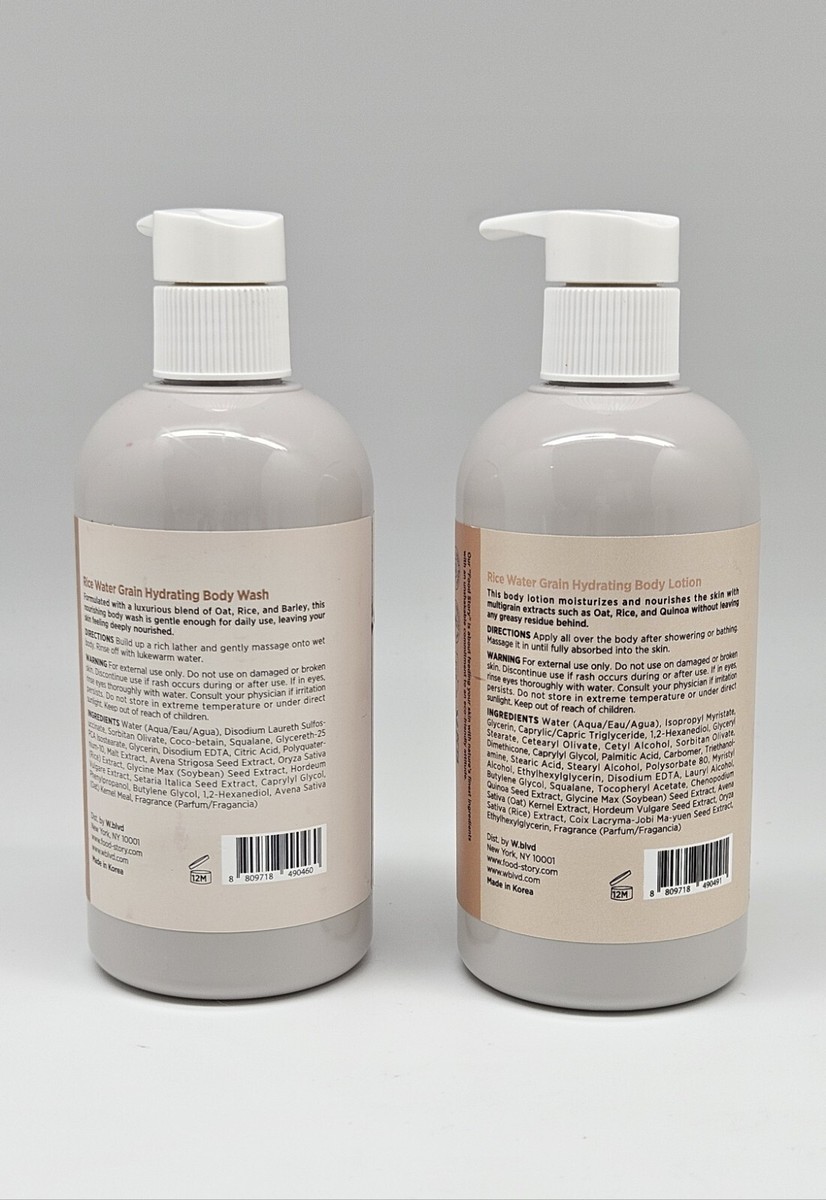 FOOD STORY K-Beauty Rice Water Grain Hydrating Wash + Body Lotion