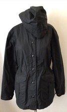 Filson Co Seattle Woman Outdoor Waist String Heavy Duty Black Jacket Repellent
