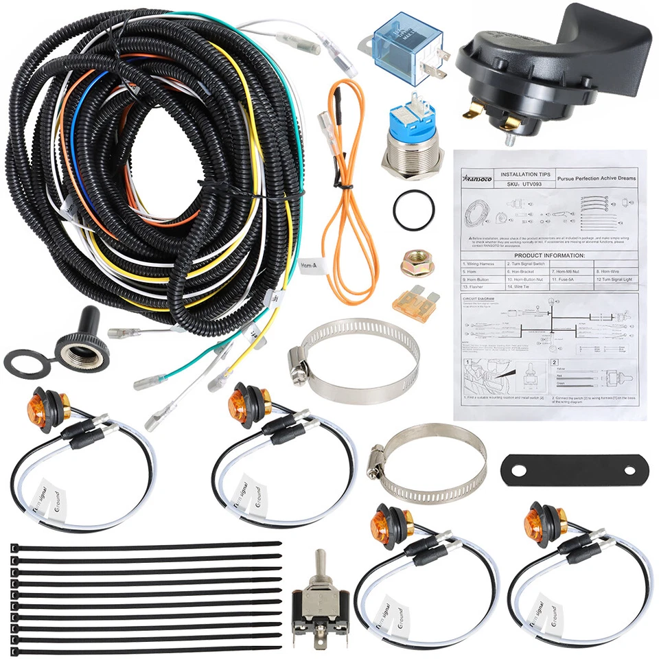 For 2005-2015 John Deere Gator TE Pug & Play LED Turn Signal Light Kit w/Horn US - Image 3 of 4