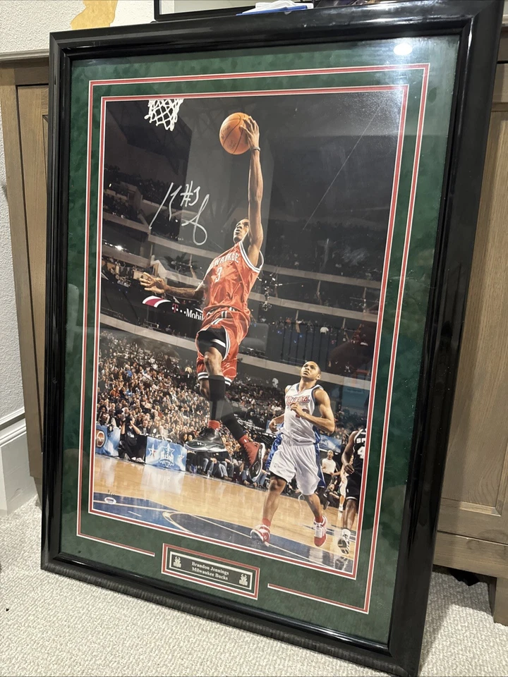 Brandon Jennings Bucks Signed and Framed Limited Edition 8/10 20x30 PSA/DNA  - Image 2 of 4
