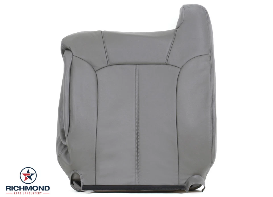 Chevy Silverado LT HD 1999-2002 - Cubiertas de asiento de cuero completas del lado del conductor gris Foto 3 de 4