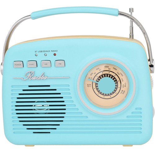 SC-1201BT Retro Portable Bluetooth Speaker with Vintage Vibes, AM/FM Radio, U...